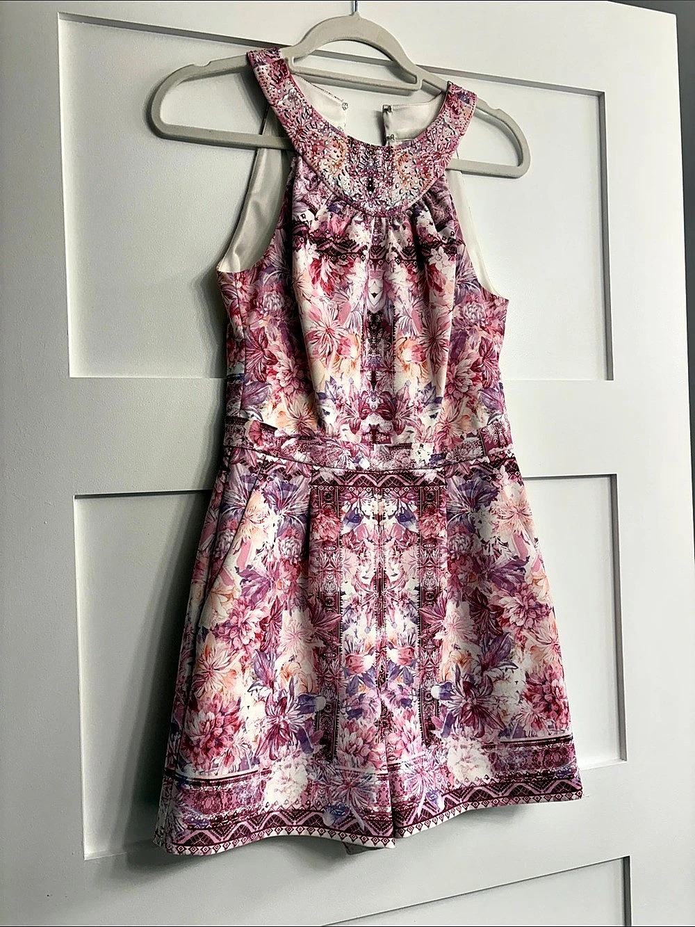 EVER NEW Floral Embellished Mini romper  in Pink & Purple Size 6 Like